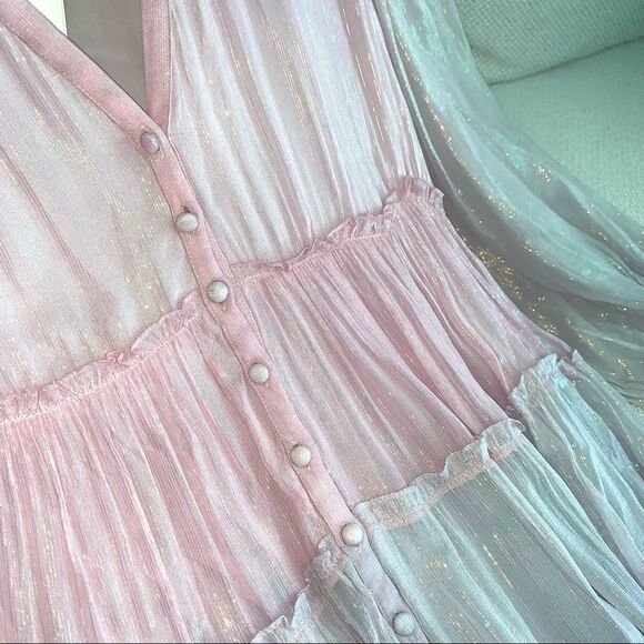 NWT✨ Rococo Sand Shine Rainbow Ombré Emi button dress size Small, NWT - Picture 4 of 6